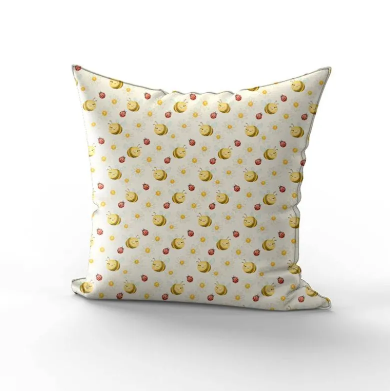 Abeille et coccinelle mignonne - Fond écru