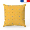Abeille et fleur bleue - Fond jaune