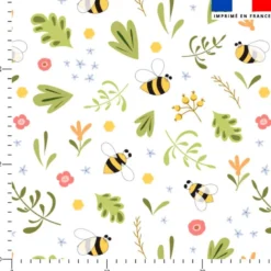 Abeille et fleur - Fond blanc