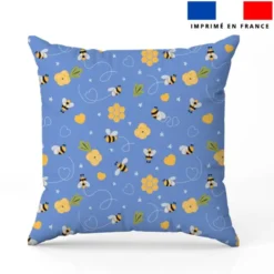 Abeille et fleur jaune - Fond bleu
