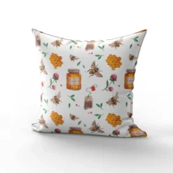 Abeille et pot de miel - Fond blanc