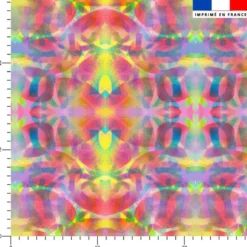 Abstrait multicolore en superposition - Fond jaune - Création Lita Blanc