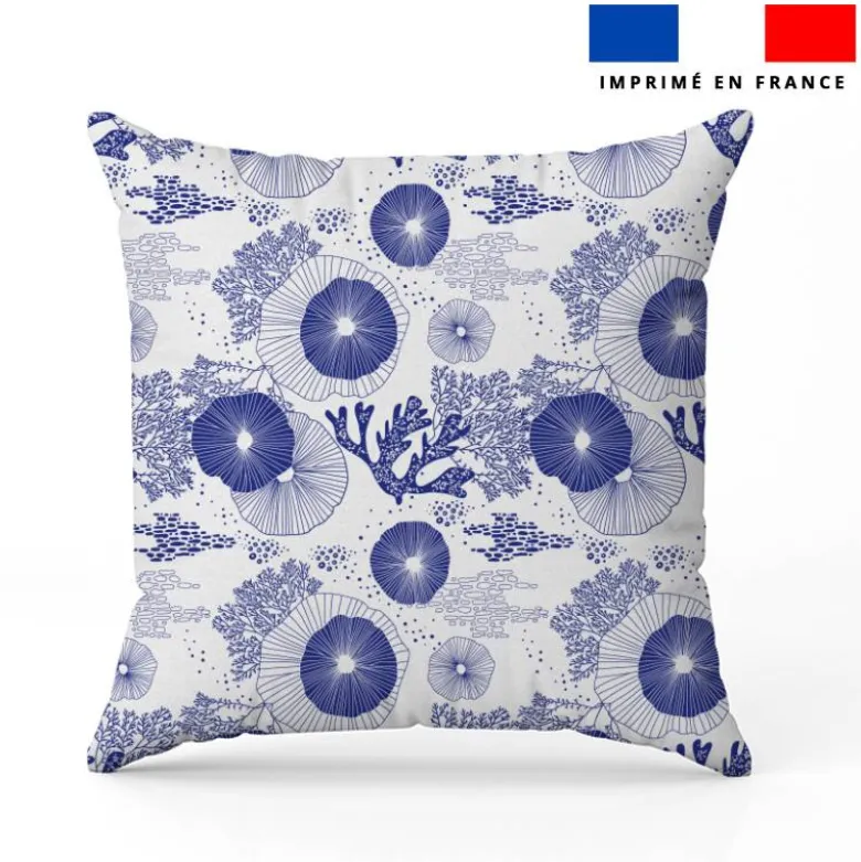 Algue et fleur bleu - Fond blanc