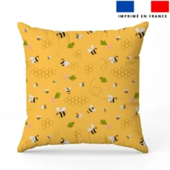 Alvéole d'abeille et fleur - Fond jaune
