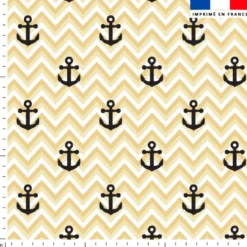 Ancre marine et chevrons - Fond beige