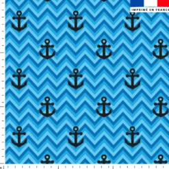 Ancre marine et chevrons - Fond bleu