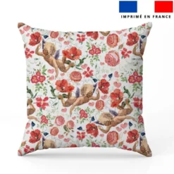 Ange et fleur effet brodé - Fond blanc