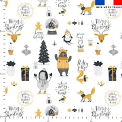 Animaux ambiance d'hiver noël - Fond blanc