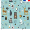Animaux ambiance d'hiver noël - Fond bleu clair