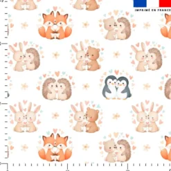 Animaux amoureux - Fond blanc