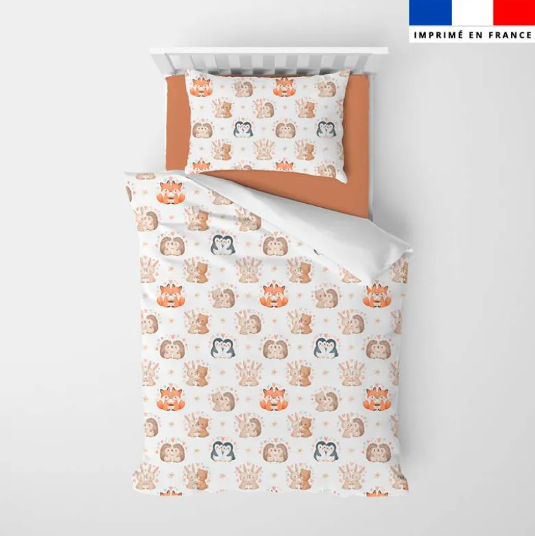 Animaux amoureux - Fond blanc