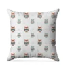 Animaux d'hiver scandinave et flocon- Fond blanc