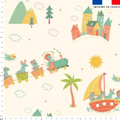 Animaux en vacances - Fond beige