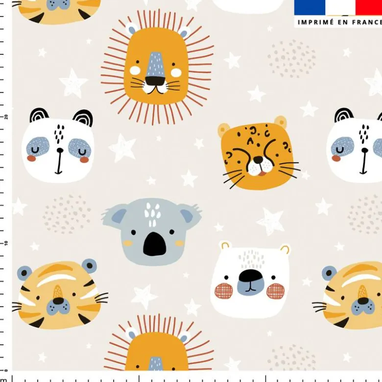 Animaux festifs - Fond beige