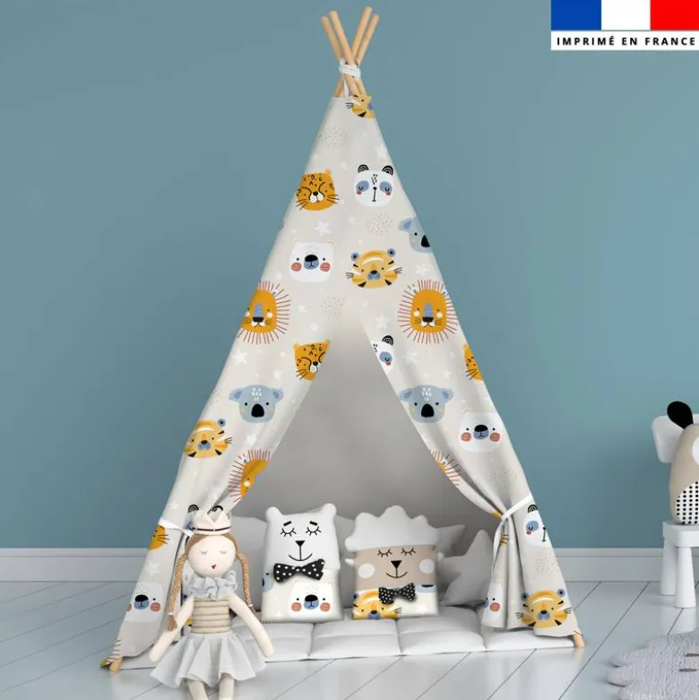 Animaux festifs - Fond beige