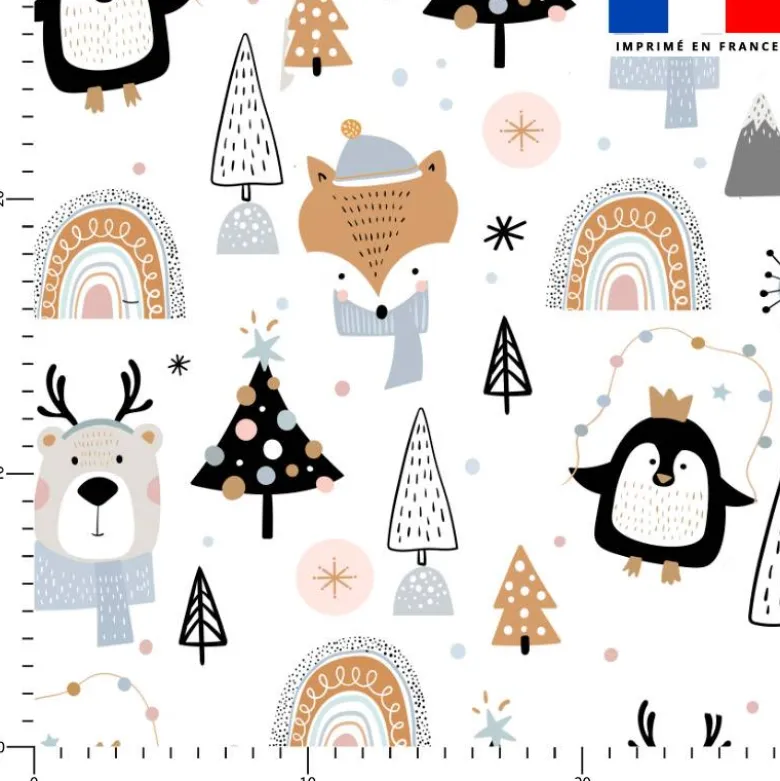 Animaux hiver - Fond blanc