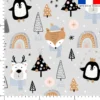 Animaux hiver - Fond gris clair