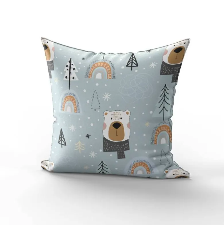 Animaux hiver ours - Fond bleu glacier