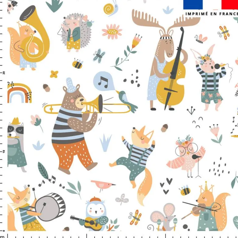 Animaux musiciens - Fond blanc