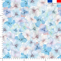 Aquarelle fleurs style vintage nuancé - Fond bleu