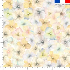 Aquarelle fleurs style vintage nuancé - Fond jaune
