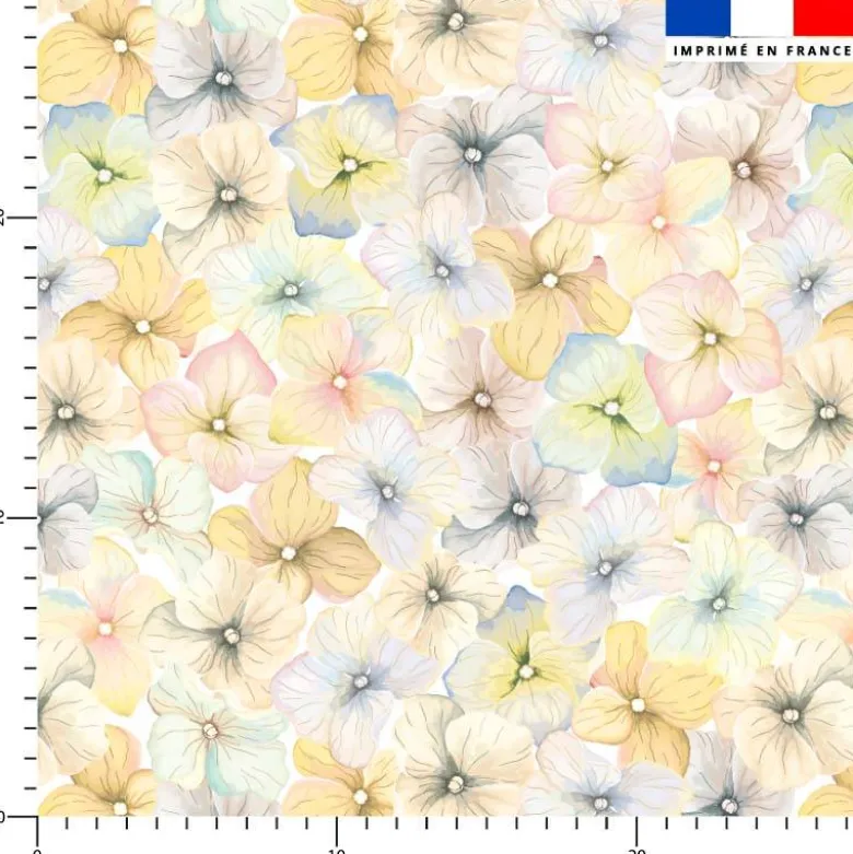 Aquarelle fleurs style vintage nuancé - Fond jaune