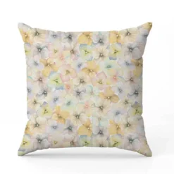 Aquarelle fleurs style vintage nuancé - Fond jaune