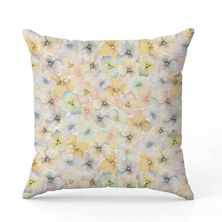 Aquarelle fleurs style vintage nuancé - Fond jaune