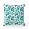 Aquarelle petites fleurs de printemps bleu vert - Fond blanc