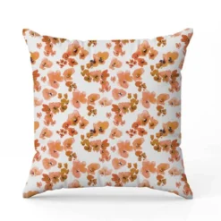 Aquarelle petites fleurs de printemps orange - Fond blanc