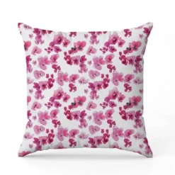 Aquarelle petites fleurs de printemps rose - Fond blanc