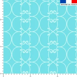 Arabesques bleu clair - Fond bleu