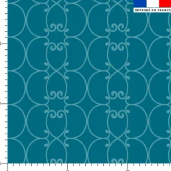 Arabesques bleu clair - Fond bleu paon