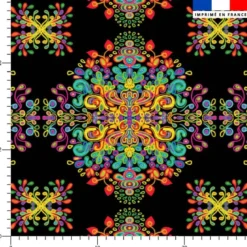 Arabesques colorées - Fond noir - Création Lita Blanc