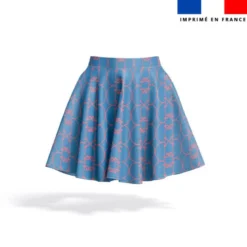 Arabesques corail - Fond bleu