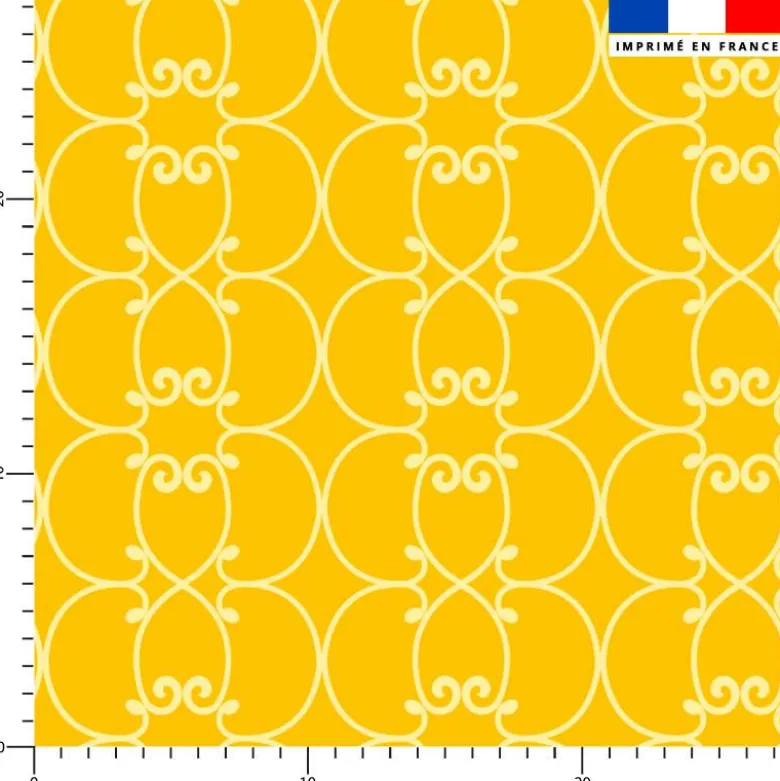 Arabesques jaune clair - Fond jaune