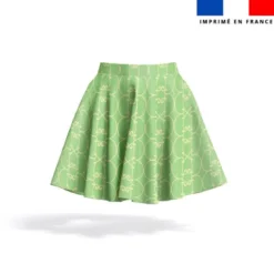 Arabesques jaune pastel - Fond vert clair