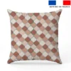 Arabesques orientales beige et chocolat - Fond écru