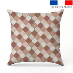 Arabesques orientales beige et chocolat - Fond écru