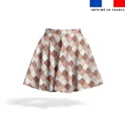 Arabesques orientales beige et chocolat - Fond écru