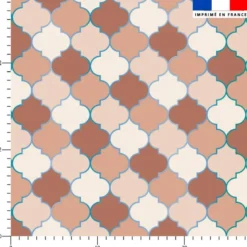 Arabesques orientales beige et chocolat - Fond écru