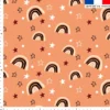 Arc-en-ciel beige - Fond orange