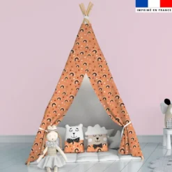 Arc-en-ciel beige - Fond orange