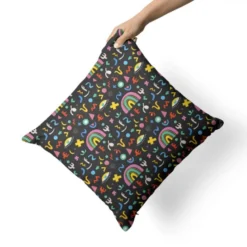 Arc en ciel et fantaisies multicolores - Fond noir