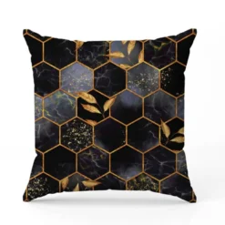 Art déco feuille dorée - Fond anthracite