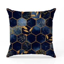 Art déco feuille dorée - Fond bleu