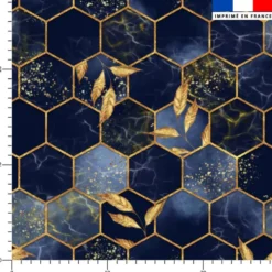 Art déco feuille dorée - Fond bleu