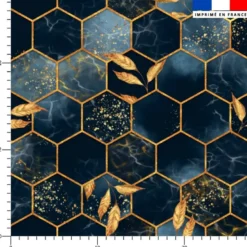 Art déco feuille dorée - Fond bleu foncé