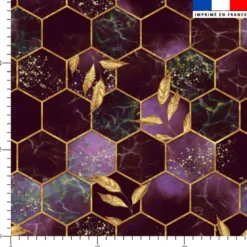 Art déco feuille dorée - Fond bordeaux