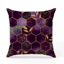 Art déco feuille dorée - Fond prune